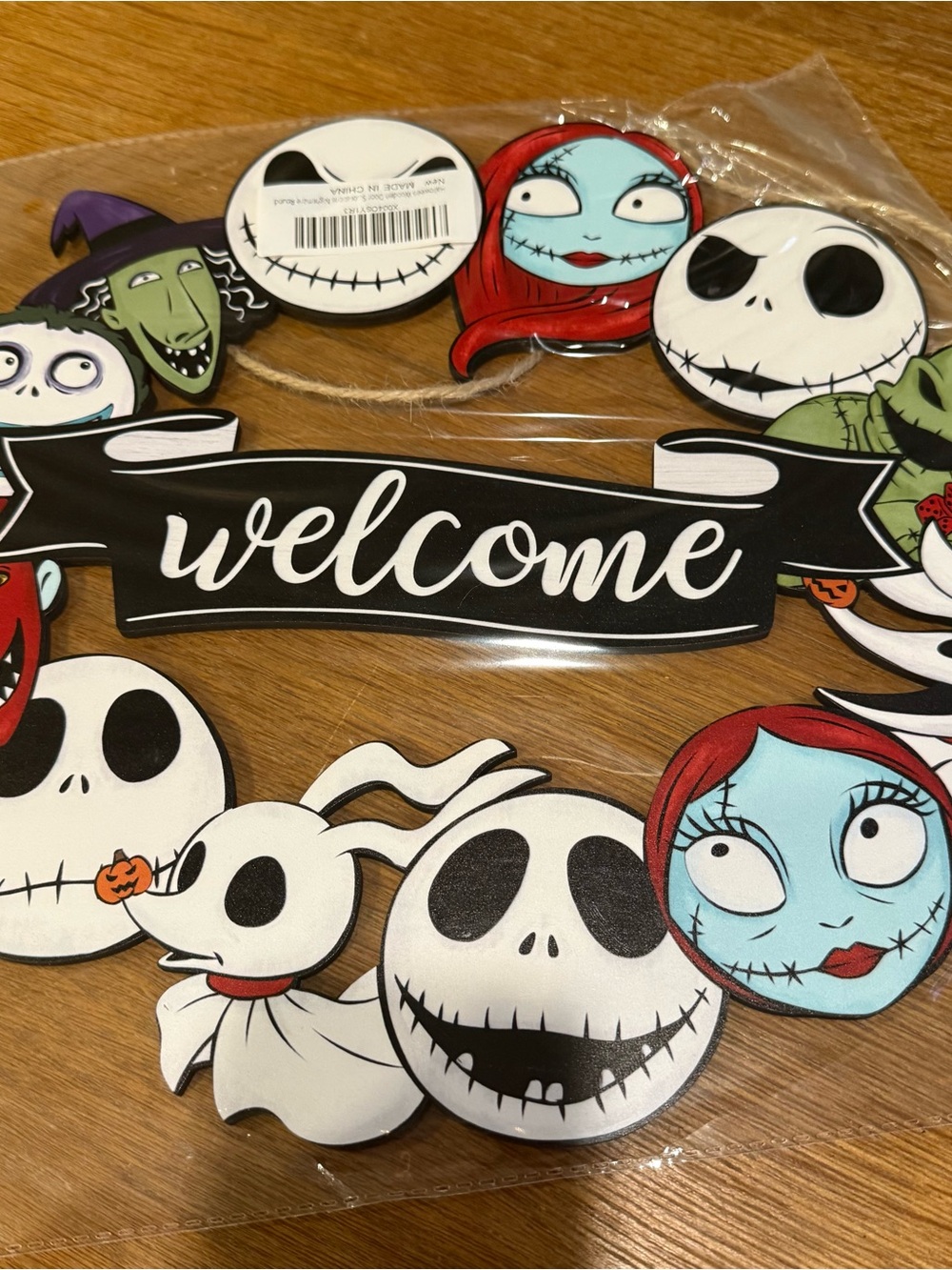 Welcome Halloween Door Hanger Nightmare Wooden